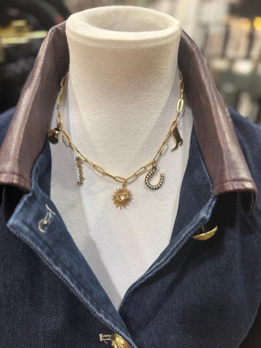 She's From Texas Charm Necklace - Gold