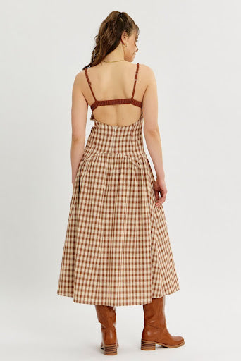 Autumn Muse Drop-Waist Midi Dress
