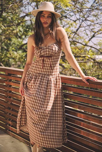 Autumn Muse Drop-Waist Midi Dress