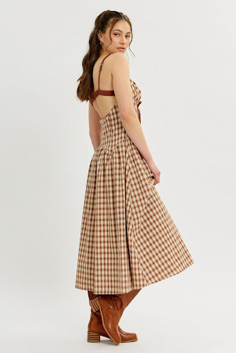 Autumn Muse Drop-Waist Midi Dress