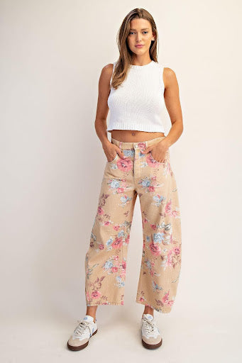 Vintage Bloom Barrel Jeans