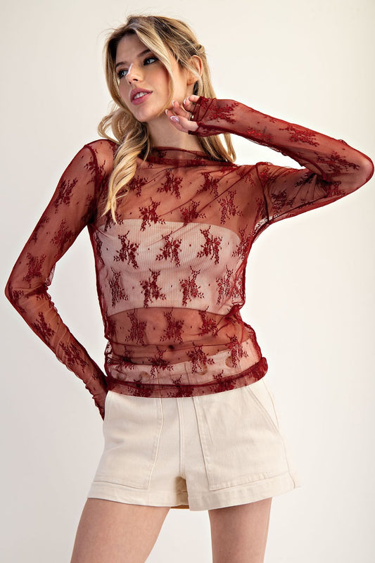 Cabernet Dream Lace Top
