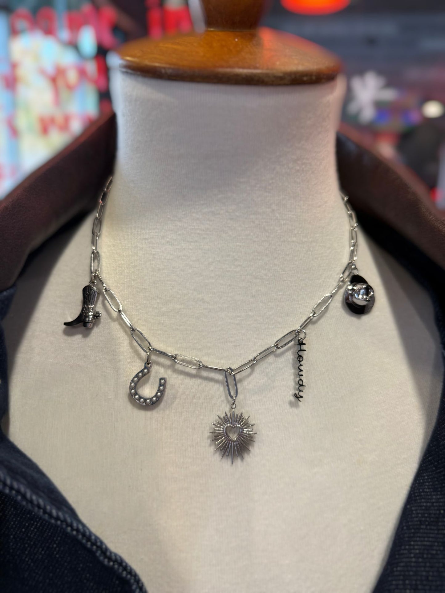 She’s From Texas Charm Necklace (Silver)